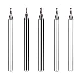 SpeTool 5Pcs Carbide Ball Nose End Mills with TiAlN Coated , 1/32 inch Cutting Diameter , 1/8 inch Shank , Up Cut Spiral Router Bits CNC End Mill Set for Metal Steels Engraving