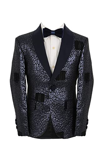 Esmoquin de jacquard exclusivo para niñas traje de gala azul navy alta sastrería infantil 2