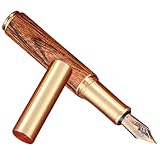 EXQUIMEUBLE Kleiner Retro Füllfederhalter aus Messing mit Kappenschutz Kompakter Schreibstift für Schule und Büro Tragbarer Kalligrafie Füller