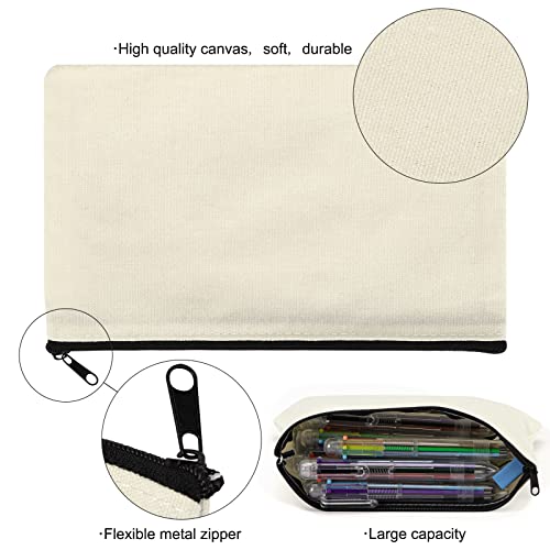 Eoout 16Pcs Blank Canvas Zipper Pouch For Diy Craft, Canvas Makeup Bags With Zipper, Canvas Cosmetic Bag Multi-Purpose Travel Bags (8.3×5Inch) #TOP2