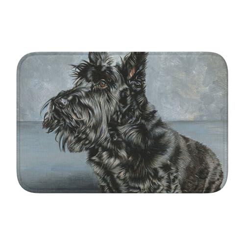 FUkker Simpatico cane Scottish Terrier nero art, Zerbino, zerbino antiscivolo per interni, zerbino per esterni, tappeto per patio, zerbino con orlo 40x60 cm per cucina FUkker Simpatico cane Scottish Terrier nero art, Zerbino, zerbino antiscivolo per interni, zerbino per esterni, tappeto per patio, zerbino con orlo 40x60 cm per cucina