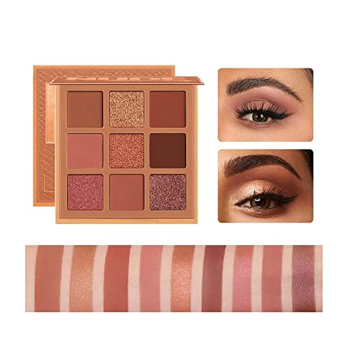 Quxunzzz 9Colorful Eyeshadow Palette High Pigmented Makeup Palette Matte And Shimmer Glitter Eyeshadow Waterproof Long Lasting Eye Shadow Palette (Set A)