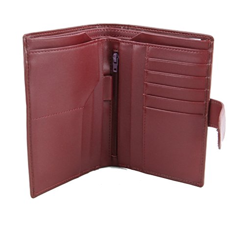 Image of Genuine Sheep Leather Smart Family Size Passport Travel Wallet /Holder (ruby woo)
