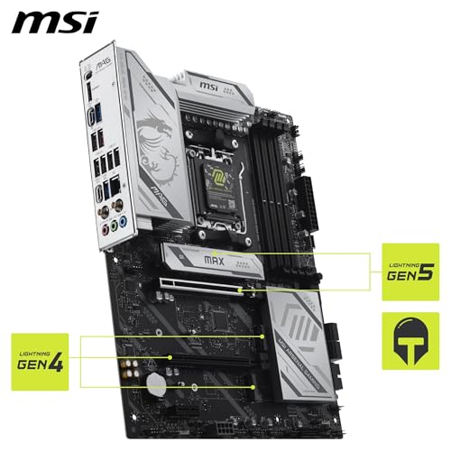Image of MSI MAG X870E Gaming MAX WiFi Motherboard, ATX - Supports AMD Ryzen 9000 /8000 / 7000 Processors, AM5 - DDR5 Memory Boost (up to 8200+ MT /s OC), PCIe 5.0 x16, M.2 Gen5, Wi-Fi 7, 5G LAN