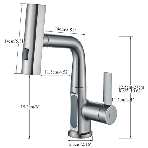 Evitez les brûlures avec ce robinet de lavabo à affichage de température blanc - 8