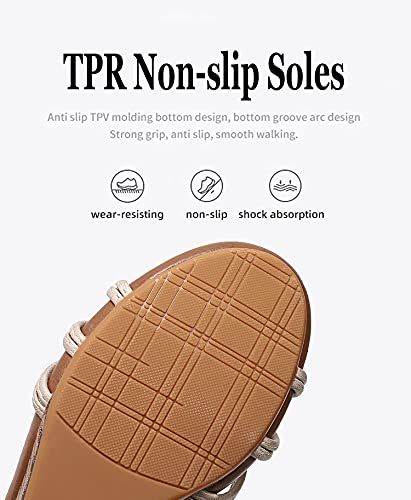 FRALOSHA Wedge Sandals for Women Dressy Open Toe Comfy Casual Summer High Heel Platform Breathable Beach Sandals4