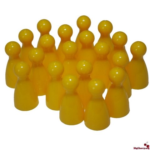 BigCherry 20x Halma Pawns, Plastic Playing Pieces - Yellow