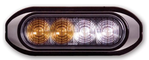 Maxxima M20373WYCL White/Amber 4-LED Warning Strobe Light with Clear Lens