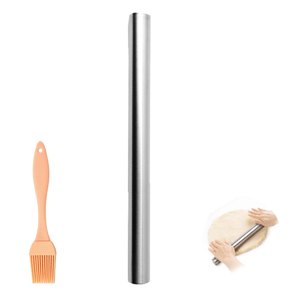 麺棒 お菓子作り 製菓道具 ステンレス ケーキ パスタ 餃子 うどん クッキーピザ 製菓道具 キッチン用品 パン作り道具 伸ばし棒 パンこね台 パンつくり道具 粘くないで洗浄しやすい伸ばし棒めん棒（25㎝ ）