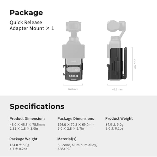 SMALLRIG Magnetic Mount Stand for DJI Osmo Pocket 4/3, 180 Adjustable Holder with Cold Sh - image 7