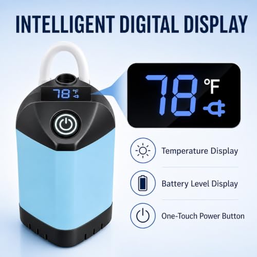 Ducha portátil para camping, ducha recargable con pantalla LED miniatura 5