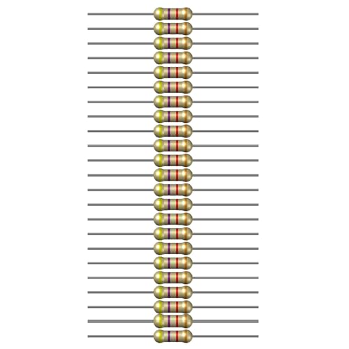 Image of 4.7k Ohm Resistor 1 /4W 5% Tolerance, Pack of 100 (4.7k Ohm)