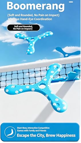 DOUBLE ZEE Boomerang Suave Triangular, Eva Mejorado, Fácil de Lanzar, Juego al Aire Libre 3 piezas miniatura 2