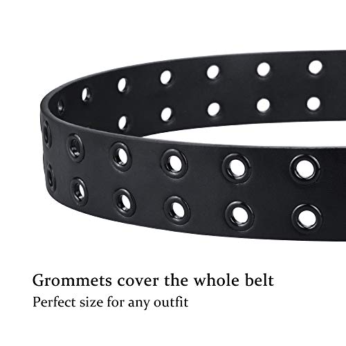 Maikun Grommet Leather Belts For Men, Mens Black Belt, Studded Belt Punk Accessories #TOP5