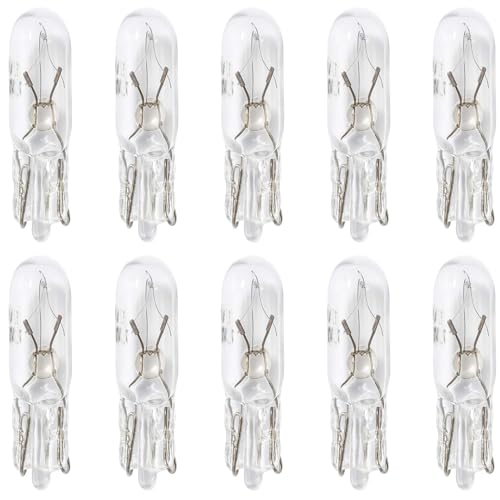 Vidsmow 10 PCS 12V T5 W1.2W LED Incandescent, Lumière Blanche pour Tableau de Bord Voiture, Indicateur Compteur Intérieur Auto, Éclairage Incandescent...