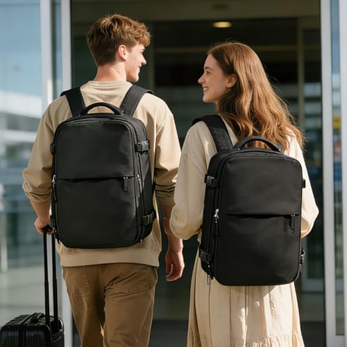 Image of coowoz Vacuum Travel Backpack With Pump For Women Men Airline Approved,Carry On Backpack,Large Hiking Laptop Backpacks Waterproof Outdoor Sports Rucksack Casual Daypack Backpacks XLarge(Vacuum pump)