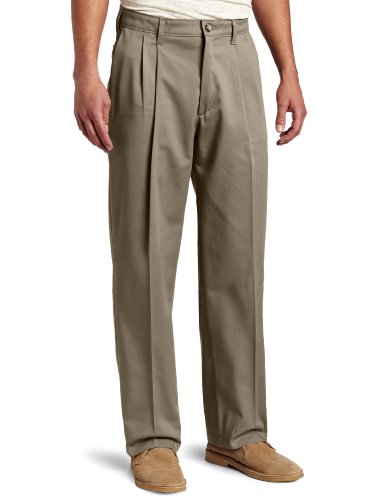 Lee Men's Big-Tall Comfort Waist Custom Fit Pleated Pant, Dark Olive, 58W x 30L