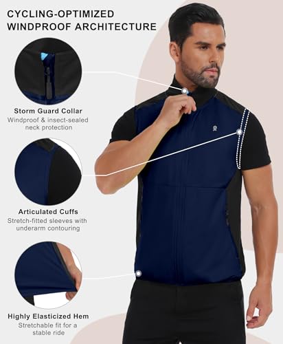 Image of Little Donkey Andy Men's Water-resistant Outerwear Vests, Stretch Windproof Vest for Cycling, Running, Golf