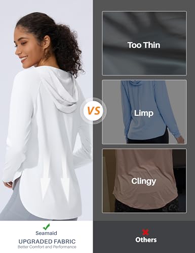 Camisa de sol para mujer UPF 50+ con capucha transpirable y protección UV total 6