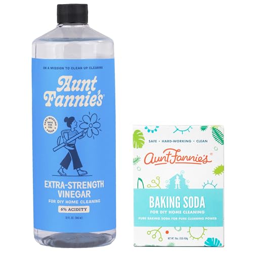 Aunt Fannie's DIY Bundle, Extra Strength Cleaning Vinegar 32 oz & Pure Baking Soda 16 oz, for Multi-Purpose DIY Home Cleaning, No Added Scents, Dyes, or Other Additives