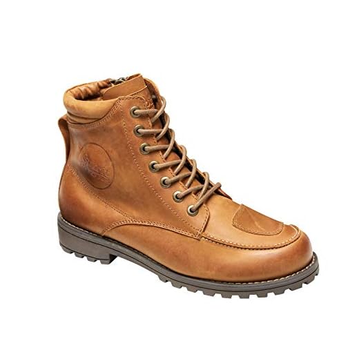 Spirit Motors Botas De Moto Zapatilla de Cuero Urbano 3.0 con Cremallera, Forro Transpirable, protección de Tobillos, Refuerzo para el Cambio de Marchas, marrón/Negro, 40-46
