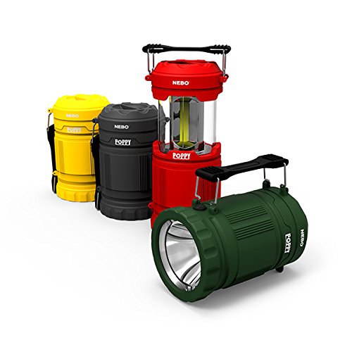 2 Pack Nebo Poppy 6555 (Black/Green) Combination Led 300 Lumen Lantern And 120 Lumen Spot Light W/Edisonbright Battery Case #TOP3