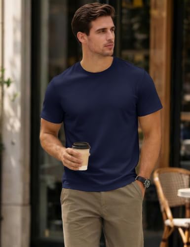Image of MAGCOMSEN Mens T-Shirts Short Sleeve UPF 50+ Lightweight Moisture Wicking Basic Crewneck Casual Summer Cooling T Shirt
