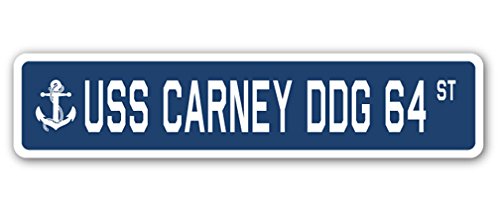 USS Carney DDG 64 Street Sign us Navy Ship Veteran Sailor Gift