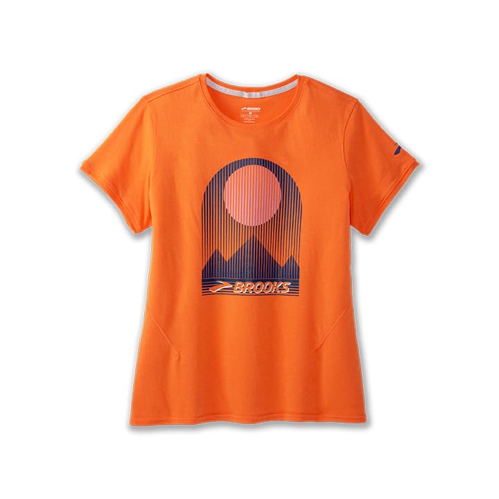 T-Shirt Brooks Distance 2.0 Évite les Irritations Running Femme Orange