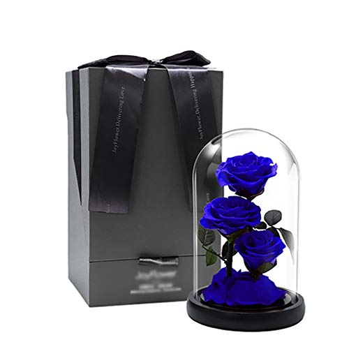 Caja regalo con rosas eternas y cubierta de vidrio miniatura 1