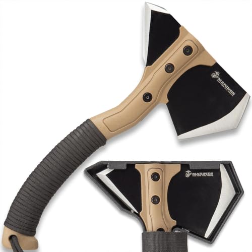 USMC Field Axe with TPU Belt Sheath | 6 1/2” Stainless Steel Axe Head