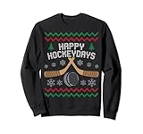 Happy Hockeydays Eishockey Hockey-Fan Ugly Christmas Sweater Sweatshirt