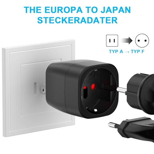 3 sztuki adapter podróżny typu A na Schuko typ F, adapter podróżny Japonia