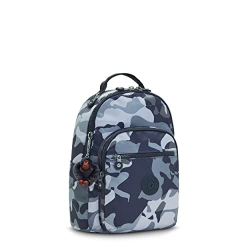 Image of Kipling Women's Seoul Small Backpack, Durable, Padded Shoulder Straps with Tablet Sleeve, Bag, Cool Camo Grey, 10.5''L x 13.75''H x 6.75''D (KI56110HX)