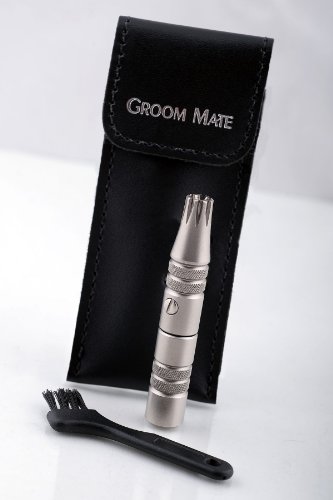 Groom Mate Platinum XL Nose & Ear Hair Trimmer with Leather Pouch & Brush - Lifetime Warranty - Made in USA - Thumbnail 2