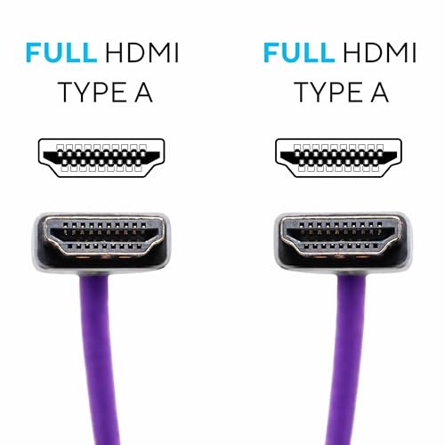Image of KONDOR BLUE x Gerald Undone | Full HDMI 2.0 Type A Male to Male 12 inch- 24 inch Coiled Braided Cable | 4K 60Hz 18Gbps, HDR, 3D, Reinforced | for On-Camera Monitors & Recorders + More | Purple
