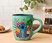 Silver Buffalo Disney Lilo and Stitch Tropical Ohana Sitting Jumbo Curved Ceramic Mug, 25 Ounces