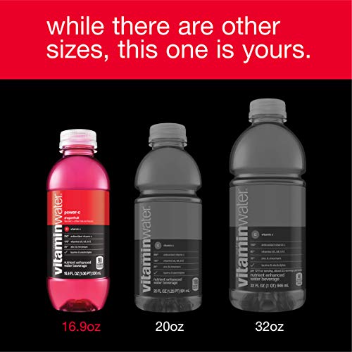 vitaminwater power-c electrolyte enhanced water w/ vitamins, dragonfruit drinks, 16.9 Fl Oz (Pack of 24)