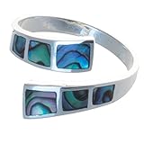bella ringe instagram Mit Abalone Muschel Einlagen Bella Carina Damen Ring mit Abalone Paua Muschel offen, verstellbar, 925 Sterling Silber