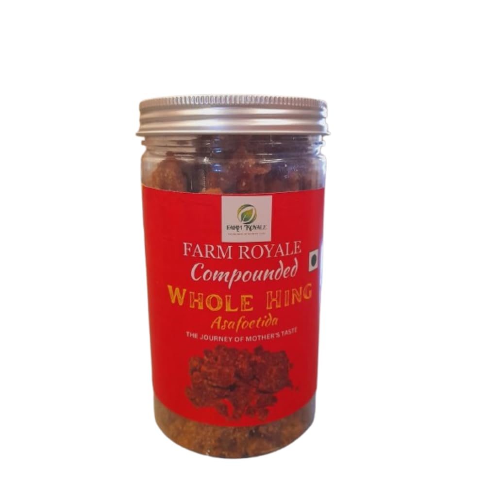 Farm Royale Hing/Asafoetida Whole 500 GM – Premium Quality, Strong Aroma, Authentic Spice for Cooking