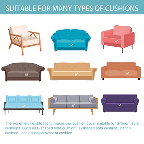 Foreate Stretch Velvet Couch Cushion Covers Non-Slip Sofa Slipcovers For Oversized Chair Cushions, Furniture Protector For Sofa Seat, Yellow, 3 Pcs #TOP6