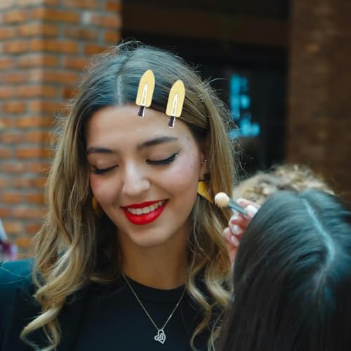 Pinzas para el cabello sin marcas para mujer 60 piezas, clips para peinar 2.36in (transparente amarillo) miniatura 2