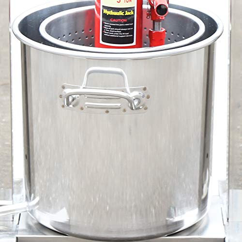 Botaidahong 12L Fruit Press Crusher Grinder With Hydraulic Jack For Wine Making Hydraulic Jack Kitchen Tool Heavy Duty Full Stainless Steel Wine/Cider Press With Hydraulic Jack Aid #TOP5