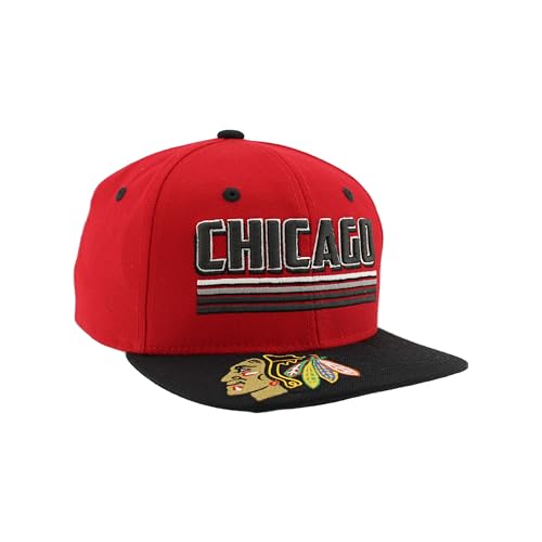 Chicago Blackhawks NHL Officially Licensed Youth Adjustable Snapback Hat Flat Bill Z11 Pitch