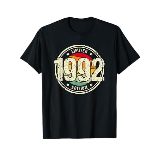 Retro 33 Años Nacido en 1992 Edición Limitada 33 Cumpleaños Camiseta