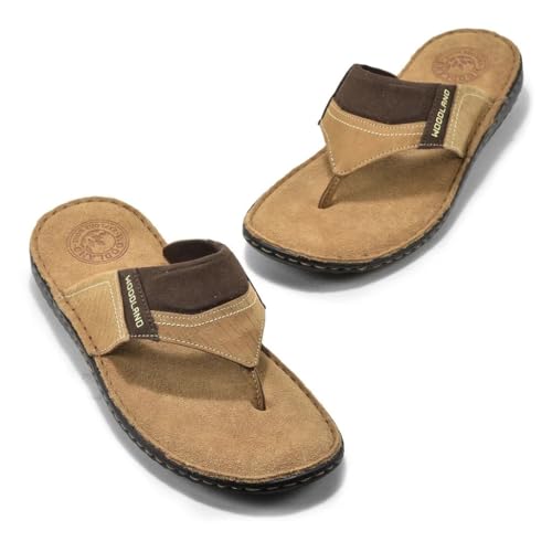 Image of Woodland Men Casual Camel Slippers
