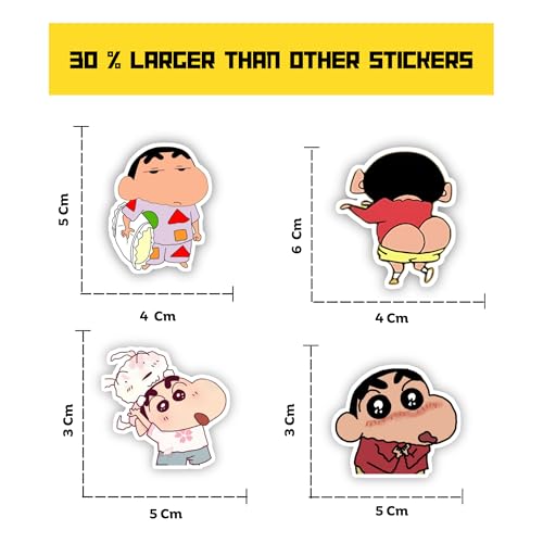 Image of 35 Cute Shinchan Laptop Stickers for Cartoon Lovers and Kids. (Shinchan)