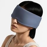 Cozwish アイマスク サイレントマジックテープ採用 遮光率99.99％ 快眠 睡眠用 全包みデザイン 両面使用可能 圧迫感ゼロ 昼寝 旅行用 涼感 ぐっすり熟睡 防ダニ 抗菌 洗濯機可 軽量 目隠し 男女兼用 (ミストブルー)