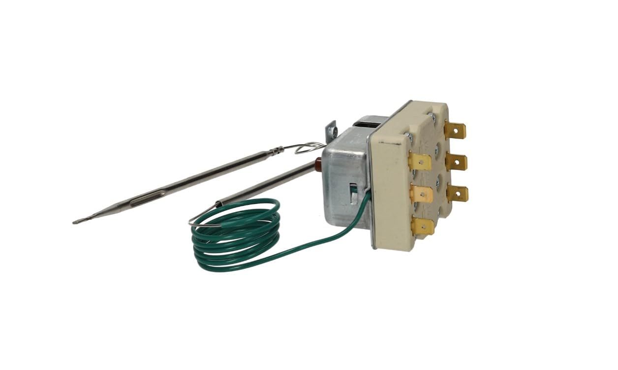 Termostato di sicurezza 3 fasi 230 °C EGO 55.32542.370 - Sonda 4 mm, lunghezza 120 mm, lunghezza capillare 900 mm - ricambio per attrezzature gastronomiche Mareno, Cookmax, Silko, Virtus