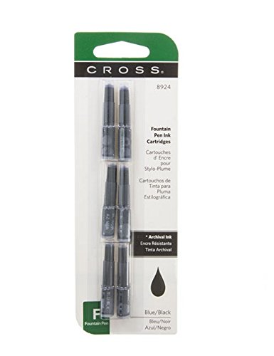 Cross, Astuccio di 6 cartucce blu nero